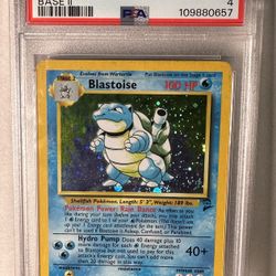 Pokémon 2000 Blastoise Holo Card  PSA Graded 4.