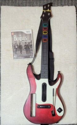 Nintendo Wii Guitar And Game 