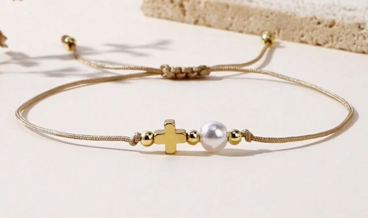 Cross And Pearl Bracelet