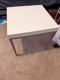 White Square Side Table / Bedside Nightstand (20" x 20" x 17.5")