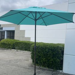 Outdoor 9 Feet Aluminum Market  Umbrella with Crank and Push Button Tilt for Patio, Garden, Deck, Backyard, Pool - No Base