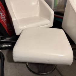 Leather Chairs And Ottoman Set