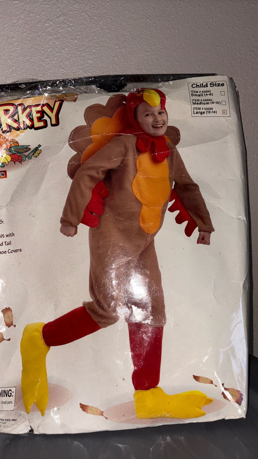 Turkey Child boys L 12–14 Halloween costume new