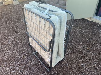 Single Fold Out Bed Mattress & Frame W/ Wheels
