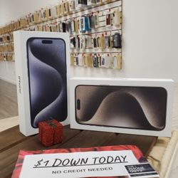 Apple IPhone 15 Pro Max Unlocked For All Carriers - $1 Down Today - NO CREDIT Needed