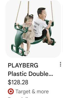 Green slide  and swing  for kids