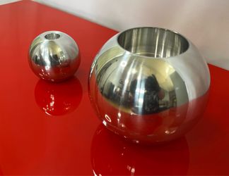 IKEA Stainless Steel Candle Holder Set – Modern Decorative Accent