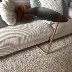 Modern Black & Gold C-Table / Sofa Side Table good condition