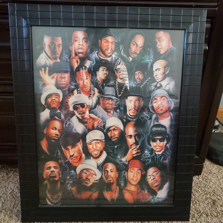 Old SCHOOL HIP HOP Wall Picture W Black FRAME