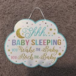 Baby Wooden Hanging Sign