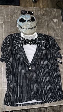 Jack Skellington Halloween Mask And Shirt