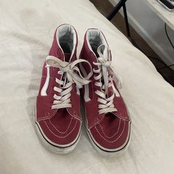 Burgundy High top Vans 5.5