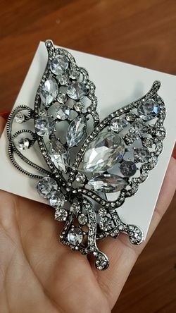 brooch butterfly, clear