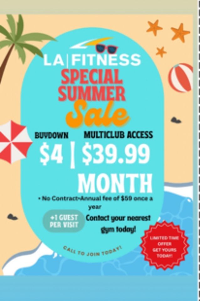 LA FITNESS MULTI GYM ACCESS SALE
