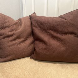 Large Brown Cushions - Set Of 2