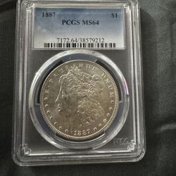 1887 Morgan Silver Dollar Pcgs Ms64