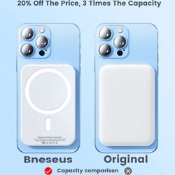 DEKSMO Wireless Power Bank 10000mAh Fast Charging,Wireless Magnetic Portable Charger USB C PD 22.5W, 20W Mini Slim Laptop Girl Phones Battery Pack for