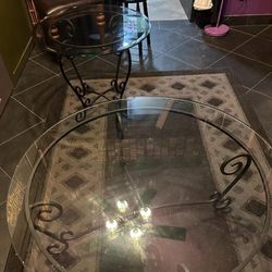 Glass Coffee Table And End Table 