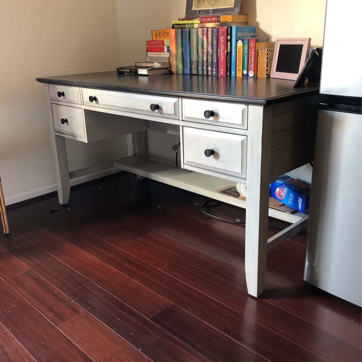 Solid Wood Office Desk W/ Plugins 