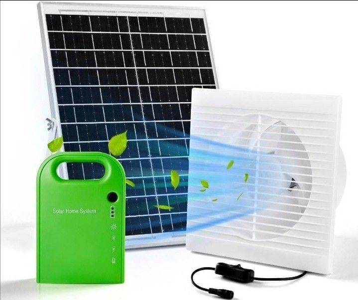 Solar Powered Fan, 25W Waterproof Solar Panel + 8