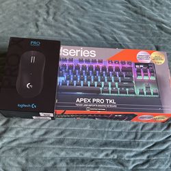 SteelSeries Apex Pro TKL Gaming Keyboard + Logitech Mouse (Used condition )