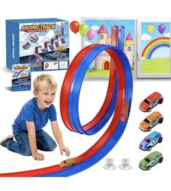 Flexible Race Track for Kids, 16.4FT With 4 Pull Back Cars 