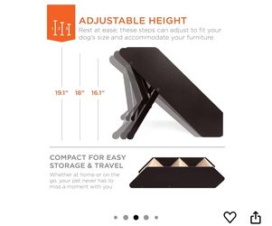 WHITE 3 Step Dog Stairs