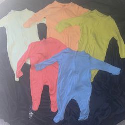 Baby Colorful Sleepers, All 5 for $25, Size:0-3M