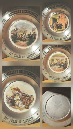 Pewter Bicentennial plates