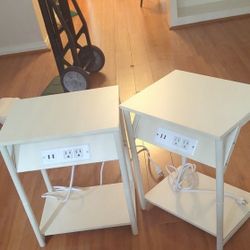 White End Tables, End Tables, Nightstands, Outlets 