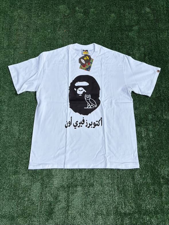 White OVO Bape Shirt Size XL