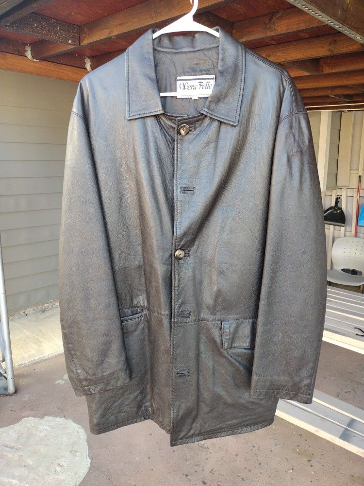 Pera Pelle Men's Leather Jacket Size L