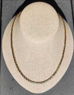14K Yellow Gold Interlock Byzantine 19.0" Necklace ITALY ◇ 14K