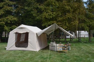 10x13ft with canopy Inflatable Camping Tent Hand Pump Air Glamping Tent