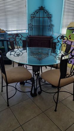 Glass Table set with Corner shelf