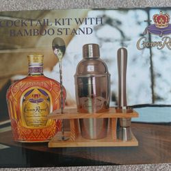 cocktail kit with bamboo stand