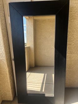Large Black Wall Mirror – 80" x 36" – Modern Wood Frame