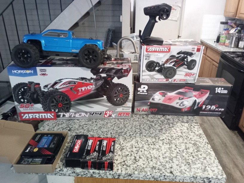 Large Arrma Rc Bundle 4 Cars Brand New 4x4