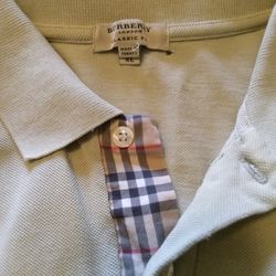 Burberry's Beige Vintage Short Sleeve Polo XL Men's 