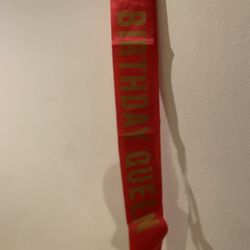 Birthday Queen Sash Pink Gold