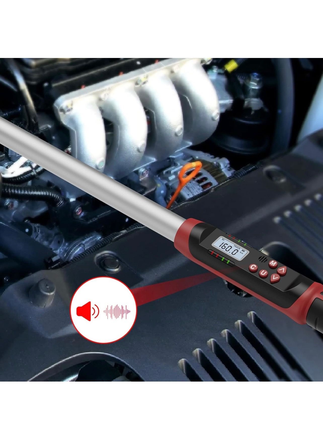 BRAND NEW IN BOX 1/2-Inch Drive Digital Torque Wrench(12.5-250.8 ft-lbs./17-340Nm), Electronic Torque Wrench with Buzzer & LED Indicator, 