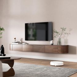 70.9in Floating TV Stand,Wall Mounted TV Shelf, Floating TV Consolewith Flip-Down Doors & Drawers, Modern TV Media Console Center Large Storage TV Sta