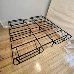 KING SIZE METAL PLATFORM  BED FRAME FOLDABLE (BRAND NEW) (IN BOX)