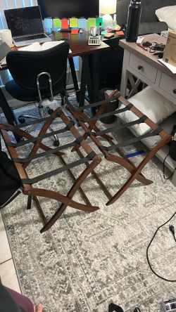 Two Collapsible Luggage Racks