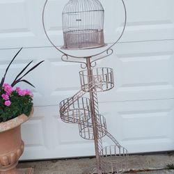 Vintage Birdcage Plant Stand