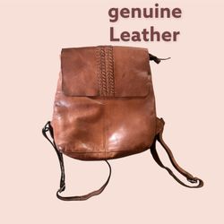 Genuine leather laptop backpack!