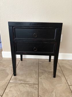 Wooden black side table