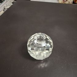 High Quality Faceted Lead Crystal Orb Taper Candle Holder 3"H X 3.5"W Weighs 1LB 12OZ SEE DESCRIPTION 