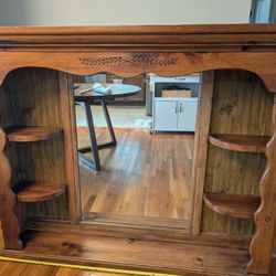 Hutch/ Dresser Top With Mirror And Shelves 