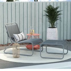 CosmoLiving by Cosmopolitan Lita 2 Piece Patio Lounge and Ottoman